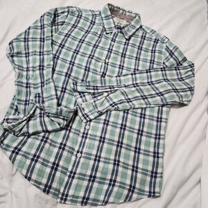 Mens The Normal Brand Flannel Shirt Medium Plaid Button Up LS Lightweight
